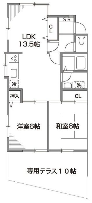 フォレスト深大寺　B号館 101号室 間取り