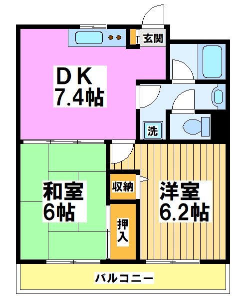 深大寺グリーンハイツ 202号室 間取り