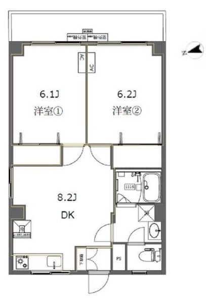 El　Clasico Ⅱ（エルクラシコ） 405号室 間取り