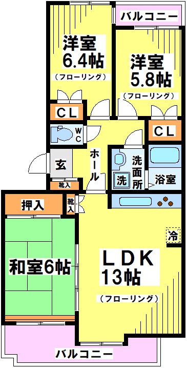 ウィステリア緑ヶ丘 306号室 間取り