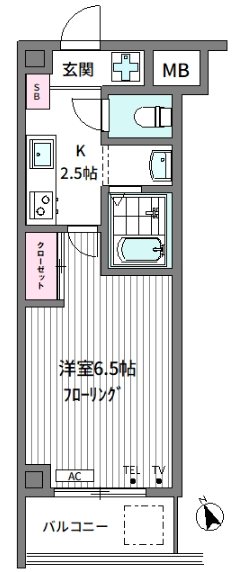 KCプレイス 302号室 間取り