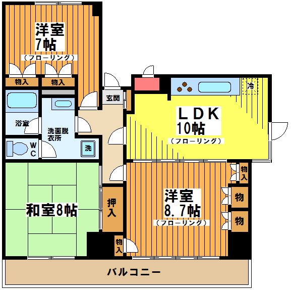 ベルエア調布 401号室 間取り
