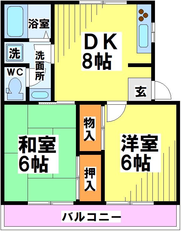 リバーハウス 103号室 間取り
