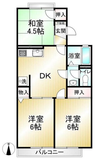 フォーレストヒルズⅠ D202号室 間取り