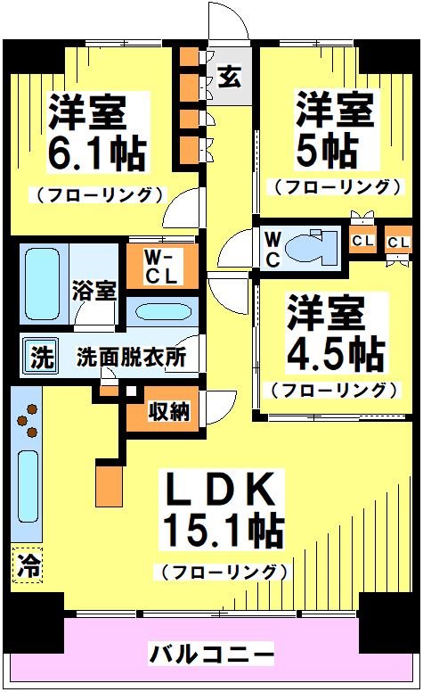 シティハウス調布北ステーションコート 302号室 間取り