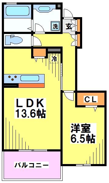 シルフィッドS 105号室 間取り
