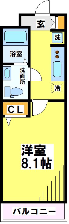 AZEST調布 105号室 間取り