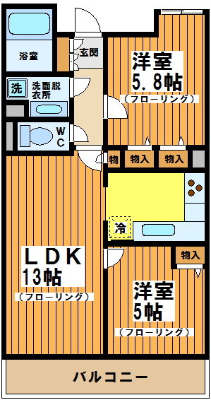 アビテ 105号室 間取り