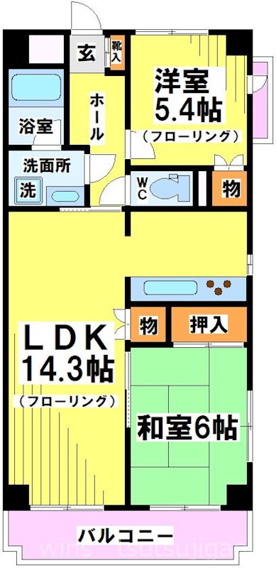 ゴコウエテルナーレ B305号室 間取り