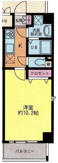 クラスターワン 406号室 間取り