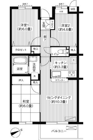 オークヴィレッジ調布 間取り