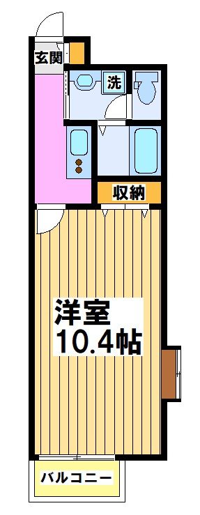 アンプルールフェールKOKI 105号室 間取り