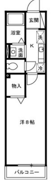 ハーフムーン 206号室 間取り