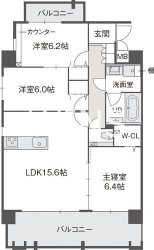 福岡県福岡市中央区鳥飼３丁目 間取り