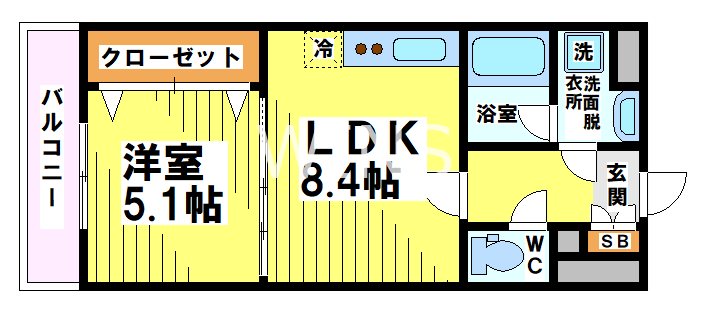 福岡県福岡市中央区荒戸３丁目 間取り