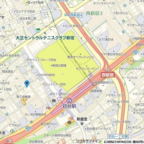 プロスペクト初台 地図（共通）