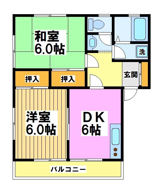モンレーヴ上野原 B-102号室 間取り