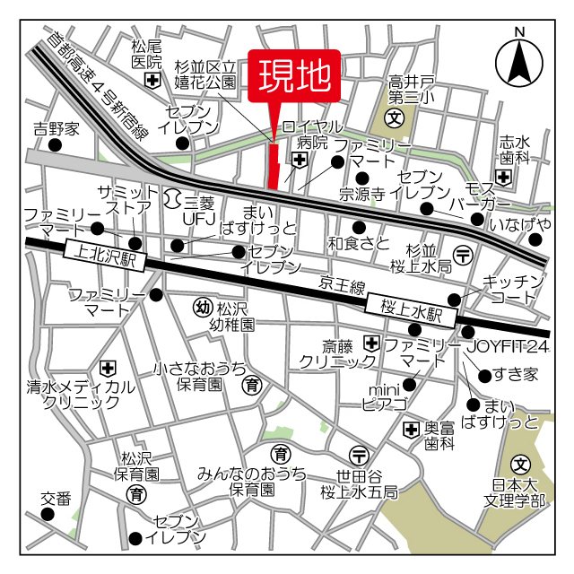 東京都杉並区下高井戸４丁目 地図（共通）