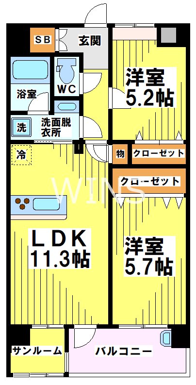 福岡県福岡市中央区薬院３丁目 間取り