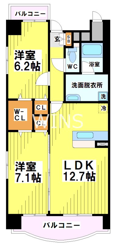 福岡県福岡市中央区港３丁目 間取り