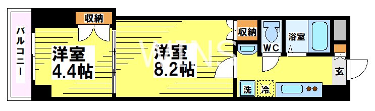福岡県福岡市中央区清川２丁目 間取り