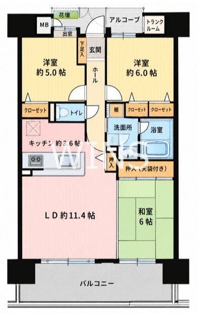 福岡県福岡市中央区荒戸３丁目 間取り