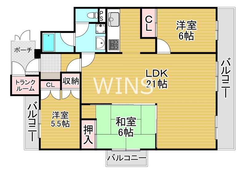 福岡県福岡市中央区谷１丁目 間取り
