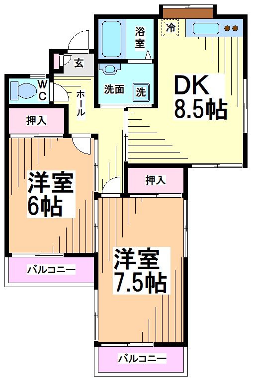 神奈川県川崎市多摩区中野島３丁目 間取り