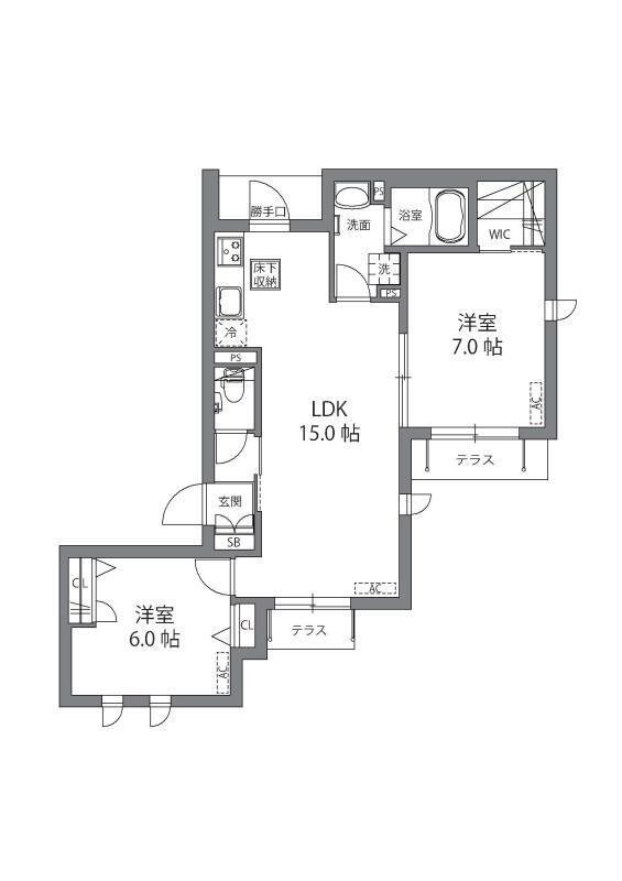 東京都調布市多摩川３丁目 間取り