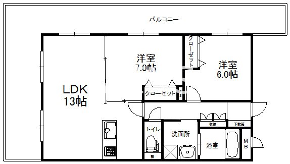 福岡県福岡市中央区薬院３丁目 間取り
