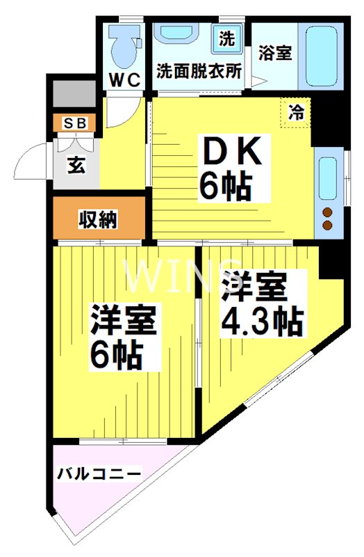 福岡県福岡市中央区大宮２丁目 間取り