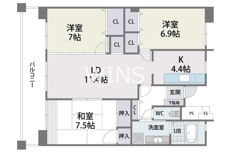 福岡県福岡市東区貝塚団地 間取り