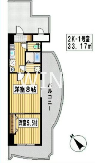福岡県福岡市中央区清川１丁目 間取り