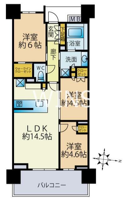 福岡県福岡市中央区桜坂３丁目 間取り