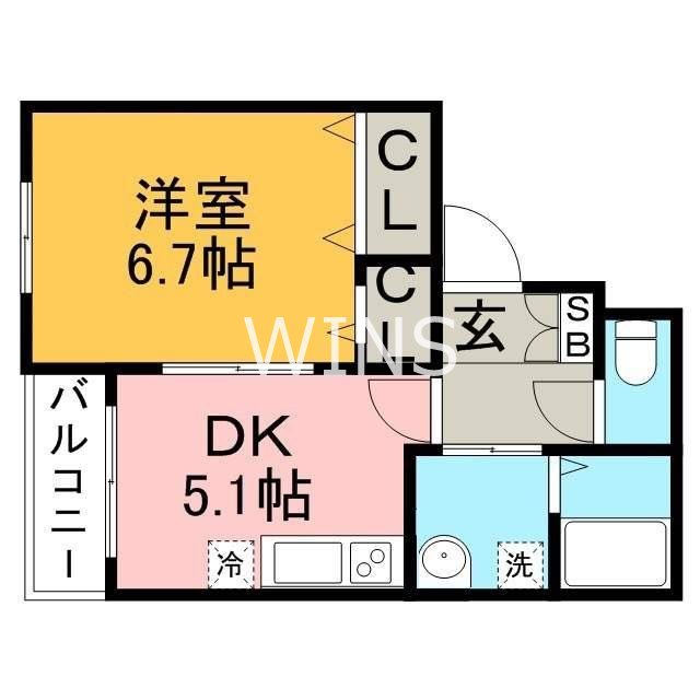福岡県福岡市博多区上呉服町 間取り
