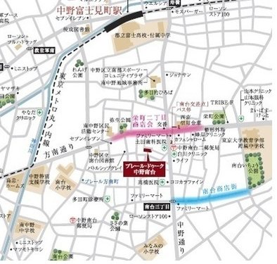 プレール・ドゥーク中野南台   地図（共通）