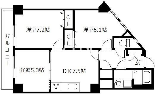 福岡県福岡市博多区博多駅前１丁目 間取り