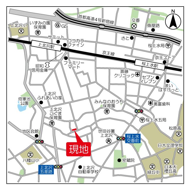 メディオ上北沢 地図（共通）