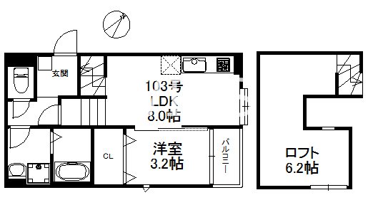 福岡県福岡市東区多の津５丁目 間取り