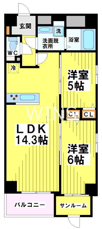 福岡県福岡市中央区大手門３丁目 間取り