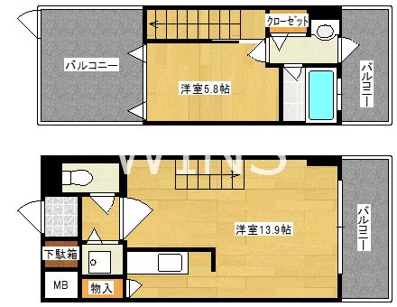 福岡県福岡市中央区古小烏町 間取り