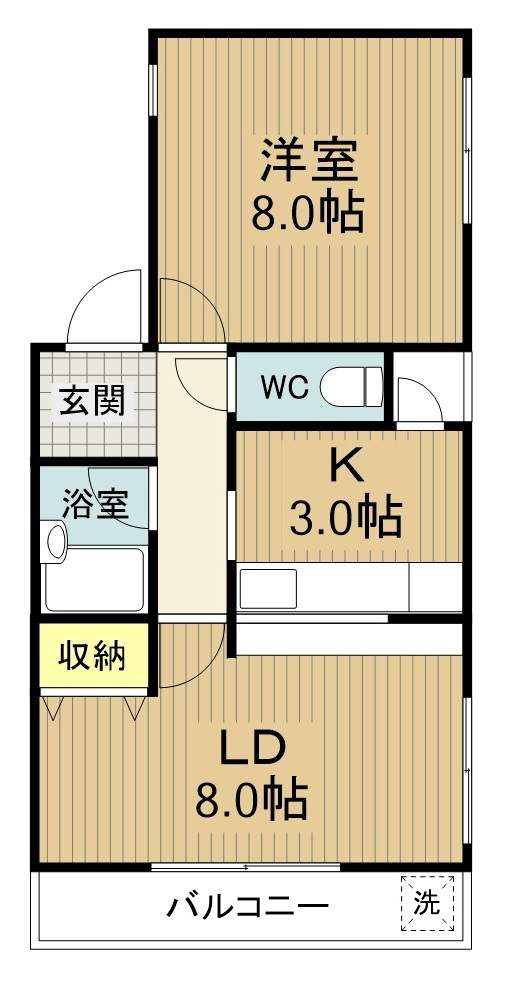 マンション渡辺 301号室 間取り