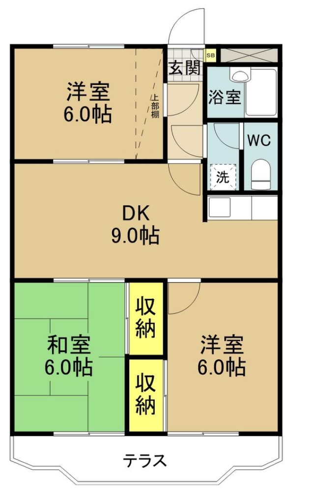 サンハイツシンコー 102号室 間取り