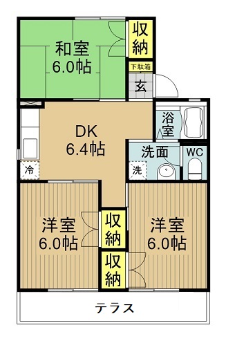 セジュール中町 103号室 間取り