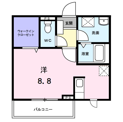 アビタシオン渡　Ⅱ 202号室 間取り