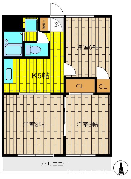 田中ハイツF棟 間取り
