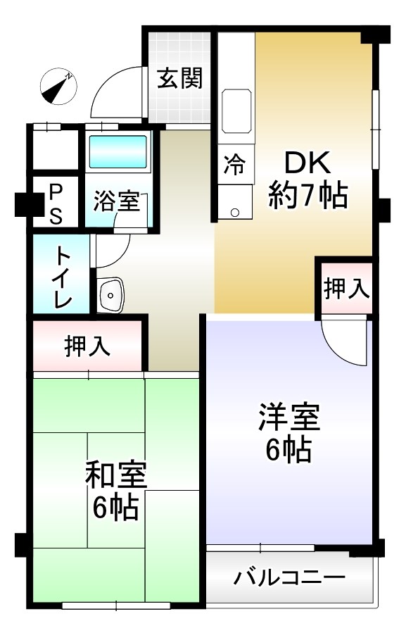 泉ヶ丘コーポラスA棟 間取り図