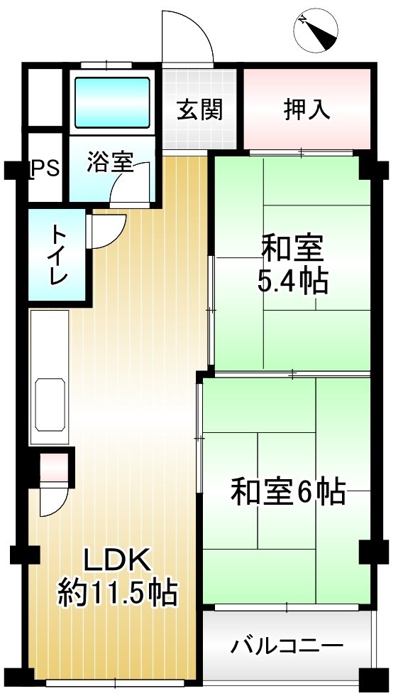 泉ヶ丘コーポラスA棟 間取り図