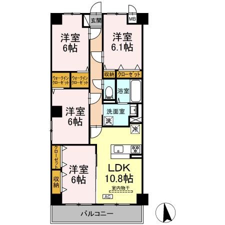 グランヴェールにしすな 間取り