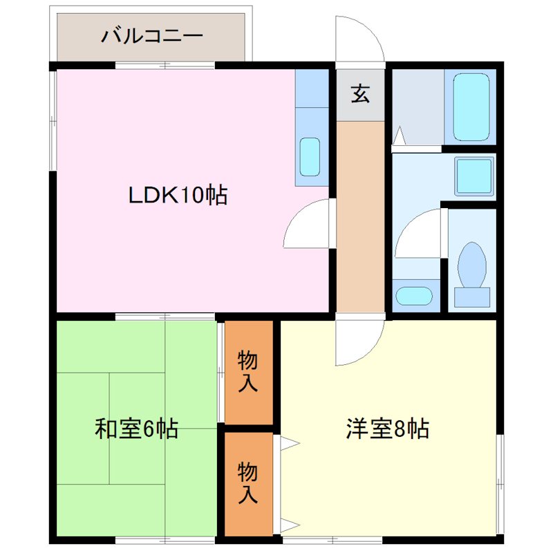 ベルメゾン奥住A棟 間取り